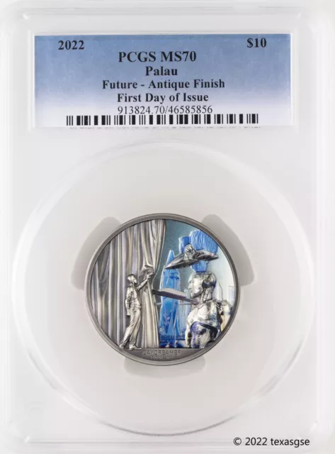 2022 Palau $10 Daydreamer - Future 2oz Silver Antique Finish FDI - PCGS MS70