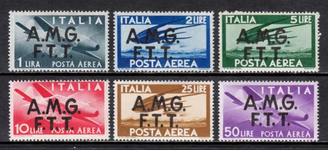 Italy — Trieste — Scott C1-C6 — 1947 Amg Overprint Airmail Set — Mh — Scv $155