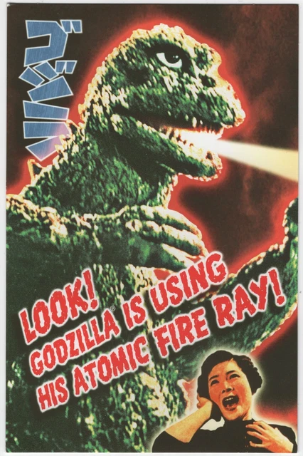GODZILLA MOVIE IMAGE Using His Atomic Fire Ray! Birthday Card 2004 NEW ...