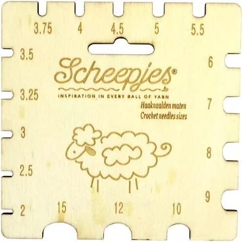 Scheepjes 96127 medida aguja de ganchillo de madera de arce, tubo de aguja de ganchillo, 2 mm - 15 mm