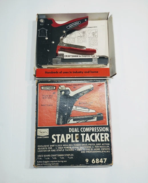 VINTAGE SEARS CRAFTSMAN 6847 Heavy Duty Staple Tack Gun Stapler