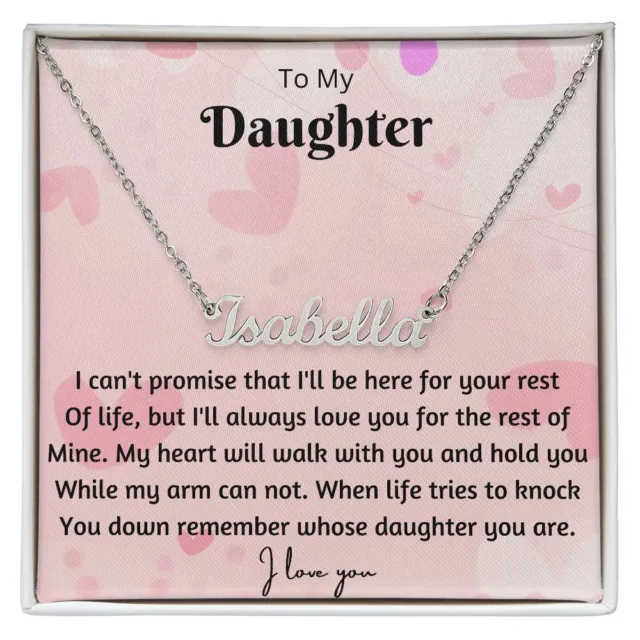 To My Daughter Customized Name Necklace Gift For Birthday Graduation Christmas