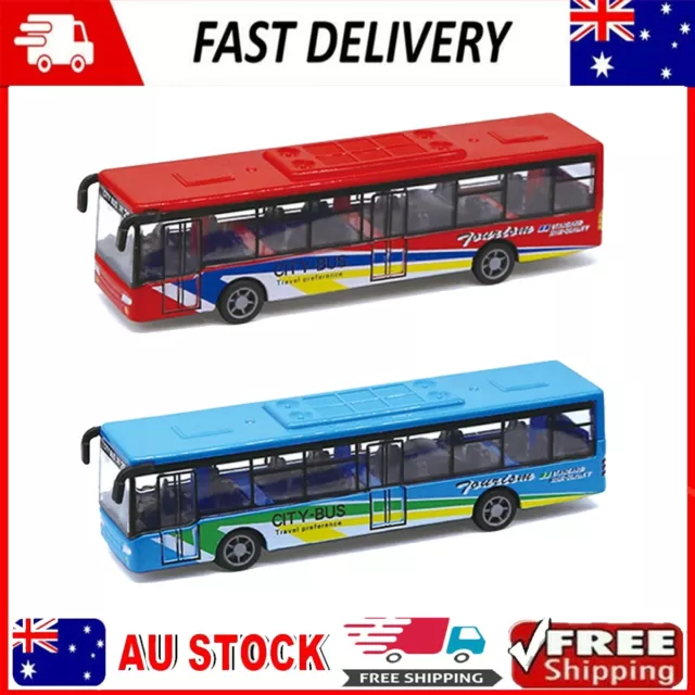 Alloy Mini Simulation Pull Back Car Bus Model Desktop Kids Collectible Toy Gift