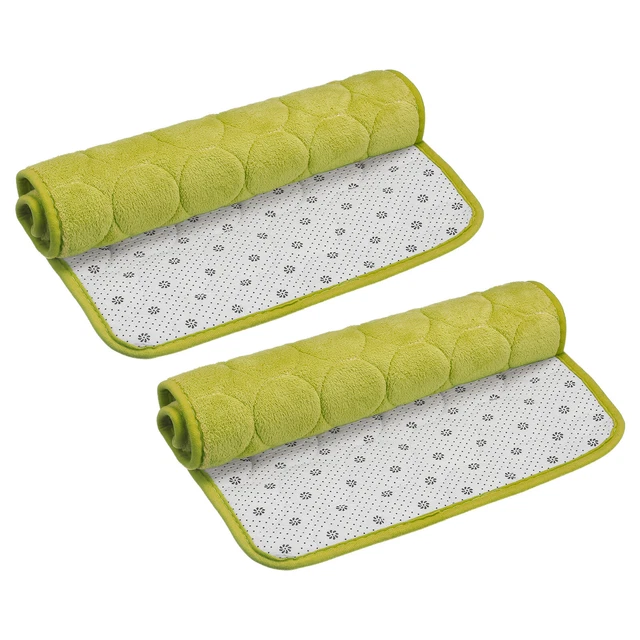 Tappetino bagno memory foam 2 pz, 15,7"" x 24"" tappetino doccia bagno pile di corallo - verde
