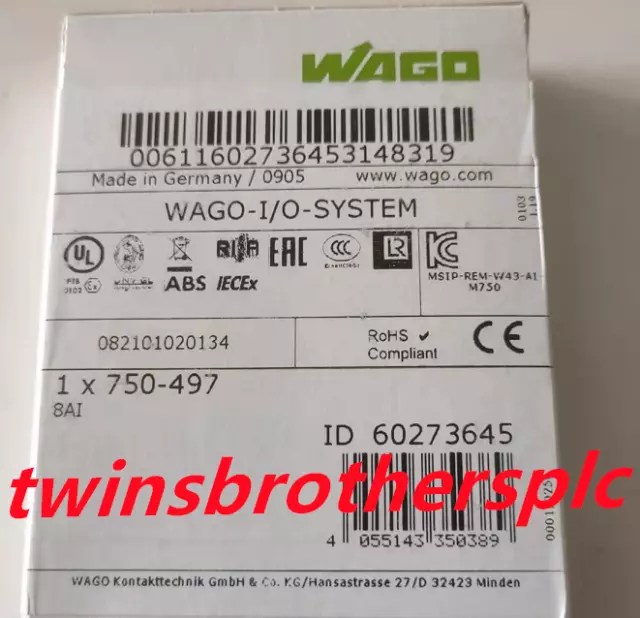 1PC WAGO 750 -497 PLC Module New In Box Expedited Shipping