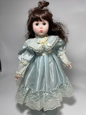 Beautiful Blue eyes 15" Heirloom Doll created by Marian Yu Design (MYD) W/Stand