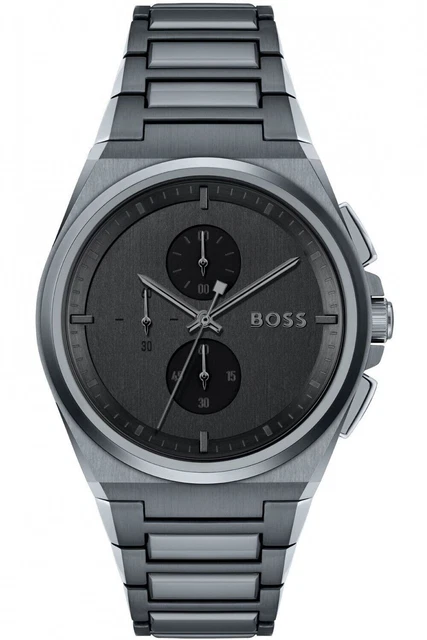 BOSS - Orologio Con Quadrante Verde E Bracciale A Maglie Ad H - Argento - Foto 11