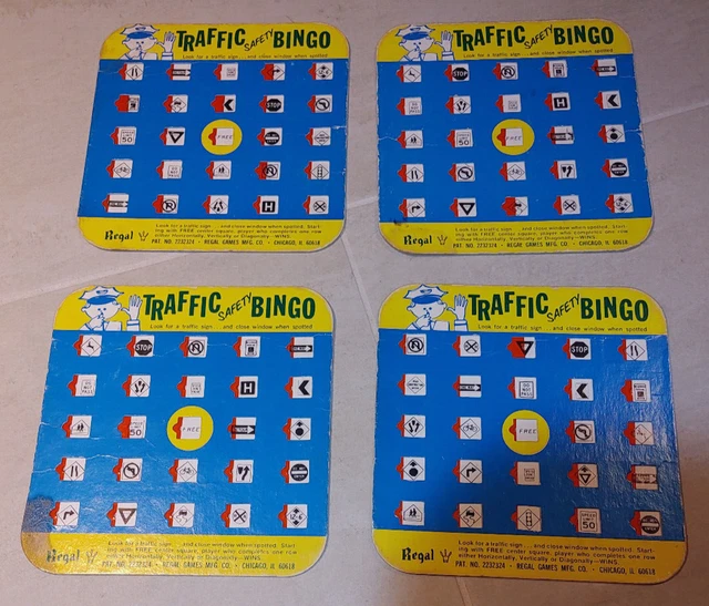 VINTAGE REGAL TRAFFIC Safety Highway Auto Bingo Travel Roadtrip Game 4