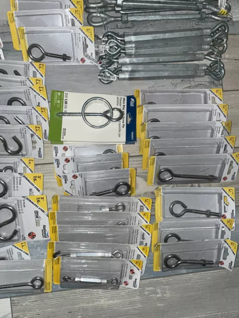 Huge Lot National Hardware Zinc Plated Steel Eye Clamps Assorted￼￼ 100+ Pieces￼ 3