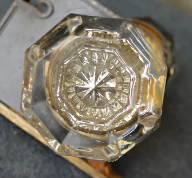 Antique Victorian Crystal Glass Door Knobs & Lockset