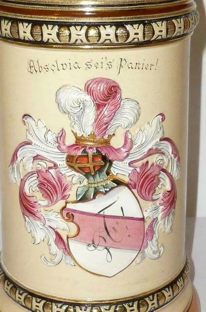 Alter 1 Liter Studentenkrug Bierkrug Studentika Krug Studentica Absolvia Neuburg