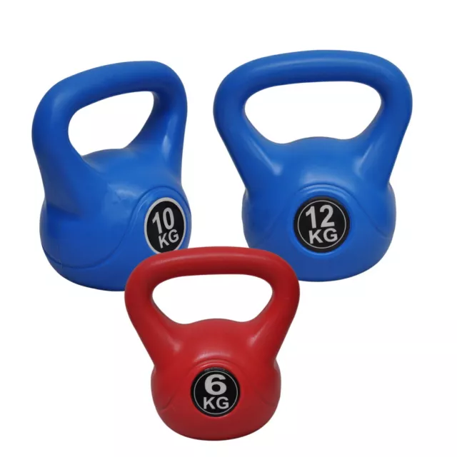 6 + 10 + 12 kg - Total 28kg Kettlebell Weight - Home Gym Training Kettle Bell