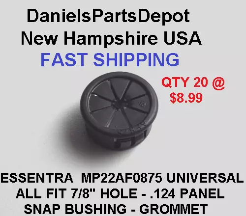 x20 7/8" EAGLE ESSENTRA 22AF0875 ALL FIT UNIVERSAL BUSHING BLK NYLON HEYCO STYLE