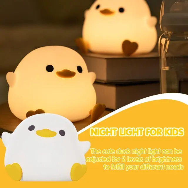 Cute Duck Lamp Duck Night Light Silicone Animal Kids Light Night Baby Trto O6P6