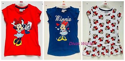 Disney Minnie Mouse Girls Top Short Sleeve T-Shirt Summer Tee Kids Pyjama Tops