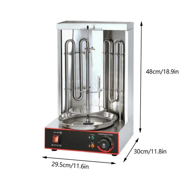 VEVOR Elektro Gyrosgrill 3000W - Vertikalgrill Mit 2 Brennern Edelstahl