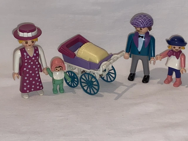 Figurine Playmobil Famille Bleue Vintage - Custom Années 1900 - Occasion Collection