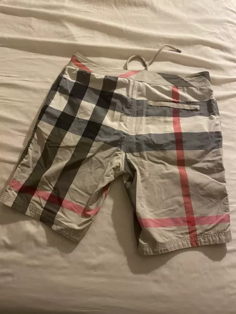 Burberry Brit Exploded Nova Check Plaid Cotton Blend Swim Trunks Men’s Size M 2