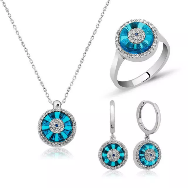 Sterling  Silver 925  Necklace 3pc   Set for women