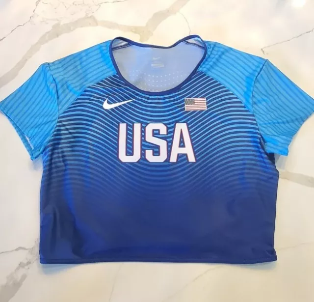 NIKE TEAM USA Track & Field Olympics Pro Elite Running Top Women 
