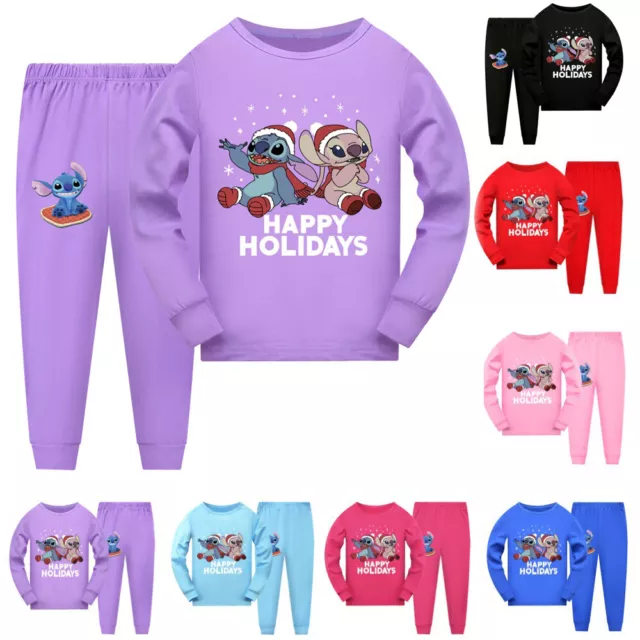 New Children and Girls Lilo&Stitch Christmas Pajamas Casual Wear Pajama Set