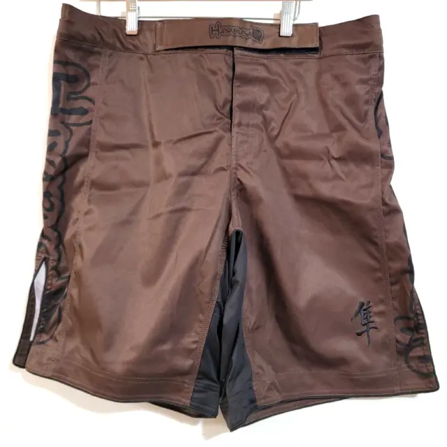 Hayabusa Fightwear Men's 38 MMA Shorts BROWN Kickboxing Embroidered Pre-owned