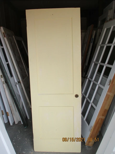 Antique Vintage Interior 2 Panel Door  Painted 28 X 79 We Ship!!!!!!!!!!