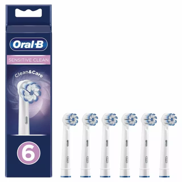 Pack 6 Brossettes Oral B Sensitive Clean & Care Recharge Tête de brosse à dent