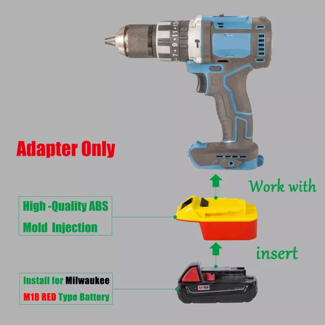 1 Adapter Upgrade for Hercules 20v Tools To Milwaukee M18 RED Batteries /BMS SYS