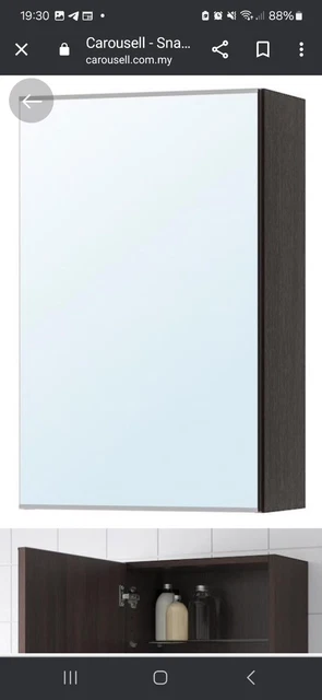 IKEA LILLÅNGEN DARK Brown Mirrored Bathroom Wall Cabinet (40 x 21 x 64 ...