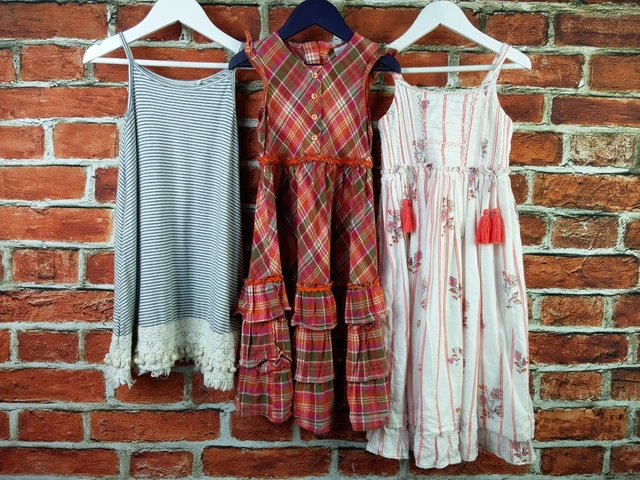 Girls Bundle Age 3-4 Next Floral Striped Tartan Check Summer Dress Set X3 104Cm