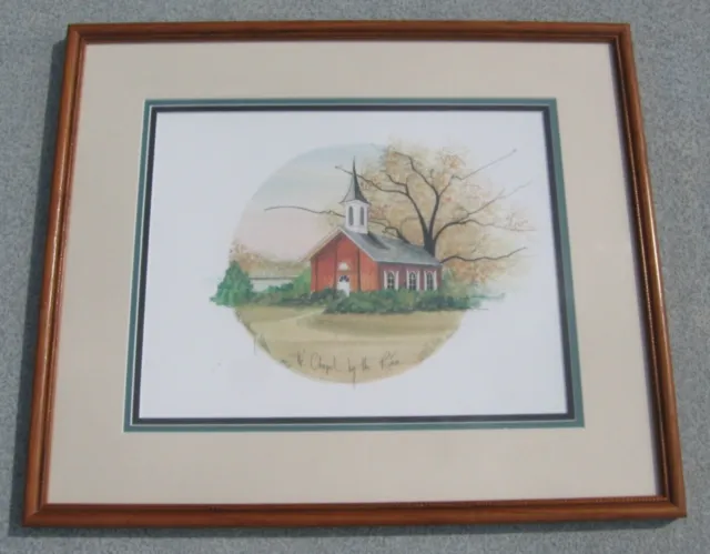 2001 P. Buckley Moss Signed limited Lithograph Print-Chapel by The River- Framed