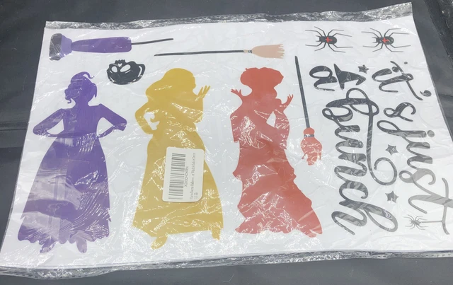 Nueva ventana de Halloween Hocus Pocus 7"" hermanas brujas murciélago araña Halloween