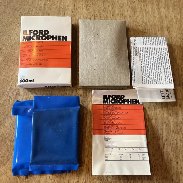 Nuevo Sellado Desarrollador de Grano Fino ILFORD MICROPHEN 600 ml EN CAJA