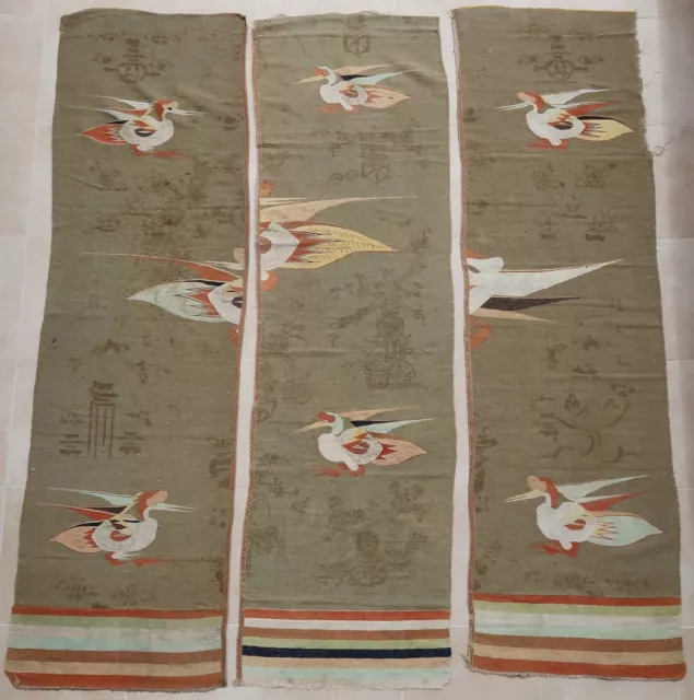Textile tissage ancien Chinois Chine Mongol 1900