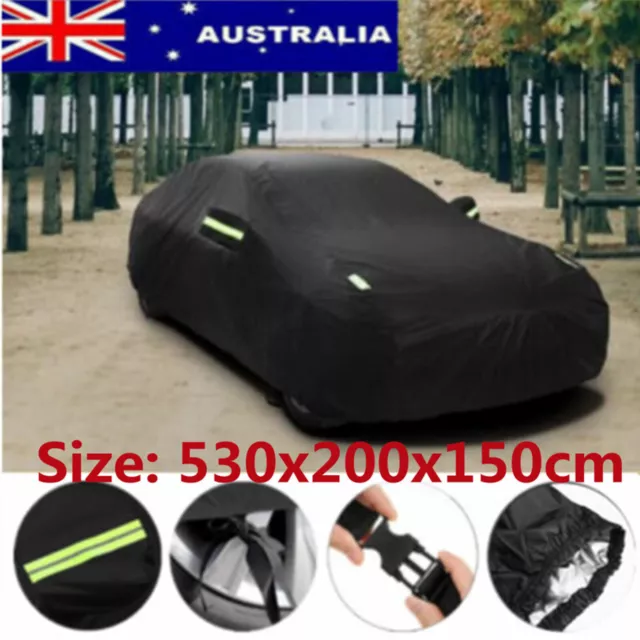 3XXL Black Car Cover Heavy Duty Protective Cover Full Coverage Rain UV Dust Size