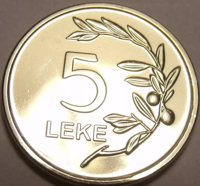 Gem Unc Albania 2011 5 Leke~Olive Branch With Olives Growing~Free Shipping