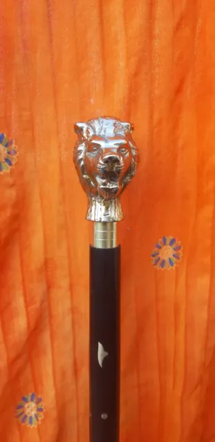 Designer Walking Style Solid Brass Lion Head Handle For Wooden Stick Cane Gift