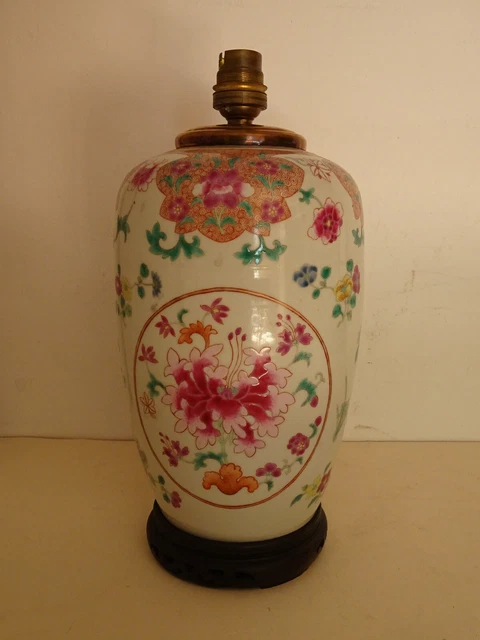 LAMPE ANCIENNE EN PORCELAINE CELADON DE CHINE.. XIX°,vase.