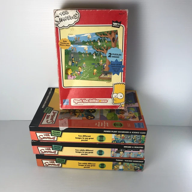 The SimpsonsJigsaw Puzzle Bundle by Blue Opal 4 Puzzles Good Family/Couple Fun!