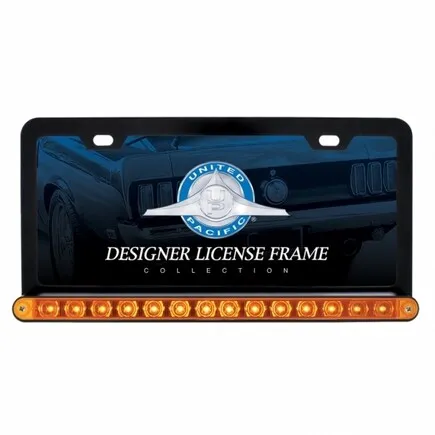 United Pacific 36472 License Plate Frame   Black, With 14 Led 12" Light Bar,