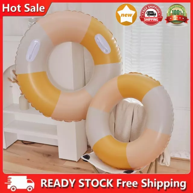 PVC Lifebuoy Smooth Stripe Swimming Pool Floaters Wear-Resistant for Beach Party