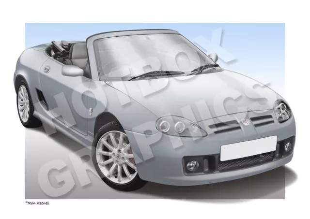 MGF or MGTF PRINT - PERSONALISED ILLUSTRATION OF YOUR CAR