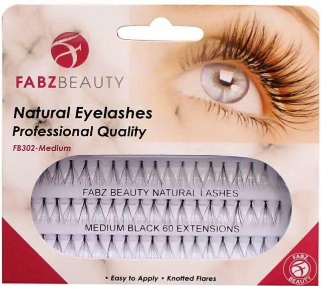 60 Stand Individual Flare Cluster Eyelashes Knotted False Lash Natural Looking