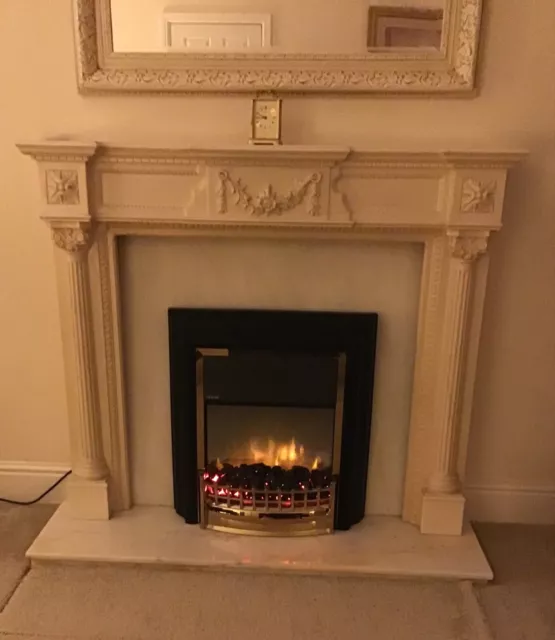 Adams Style Fireplace with Surround, marble back, hearth & Dimplex Electric fire