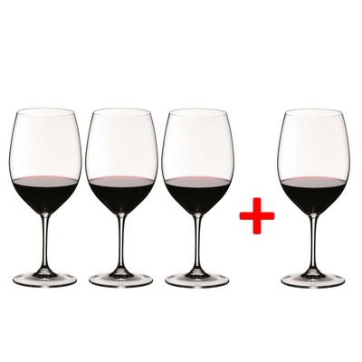 Calice Vino Rosso 4 Pezzi Riedel Vinum XL Cabernet Sauvignon Pregiato 