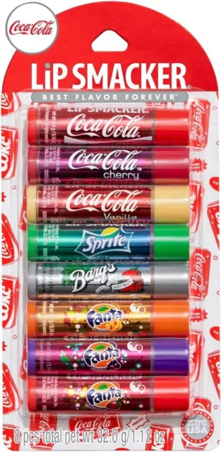 Coca-Cola Flavored Lip Balm, 8 Count, Flavors Coke, Cherry Coke, Vanilla Coke