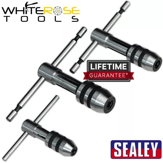 Sealey Tap Wrench Set T-Handle 3pc 3.9mm 5mm 7mm Engineer Thread Cutting