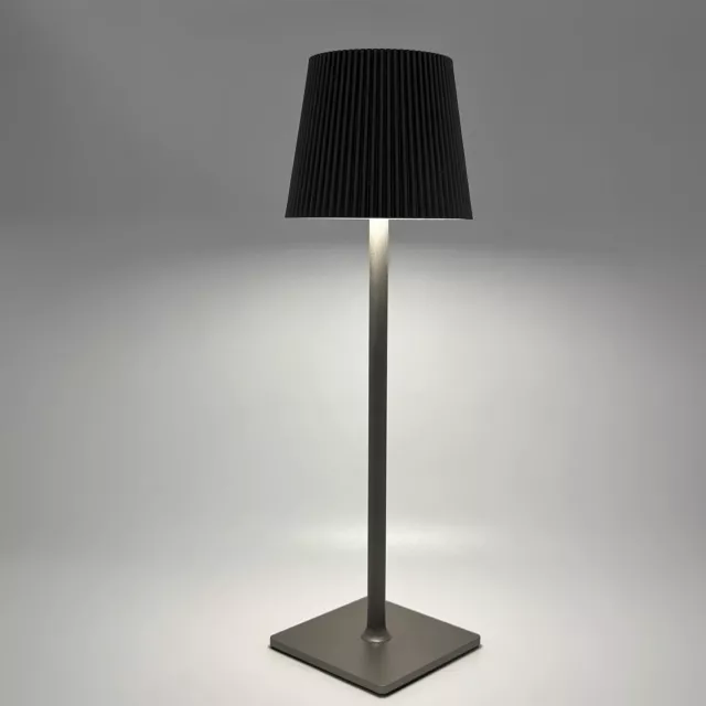 Lampada Da Tavolo Led Ricaricabile Simile Poldina Touch Dimmer Nera