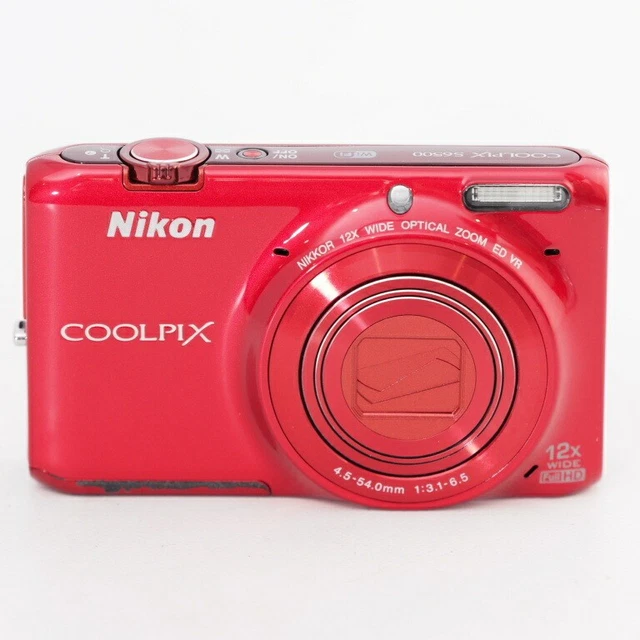 NIKON COOLPIX S6500 Rd Glossy Red Compact Digital Camera